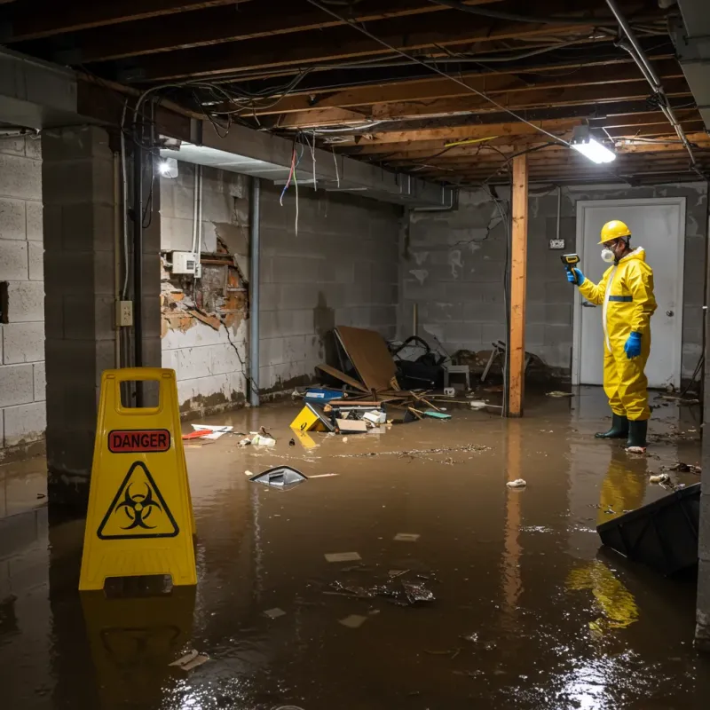 Flooded Basement Electrical Hazard in Wayne County, NC Property