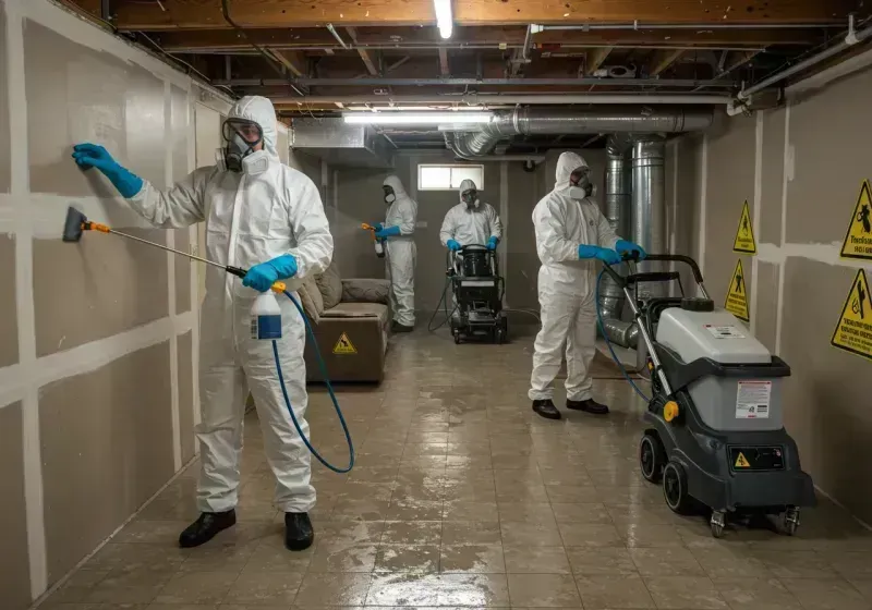 Basement Moisture Removal and Structural Drying process in Wayne County, NC